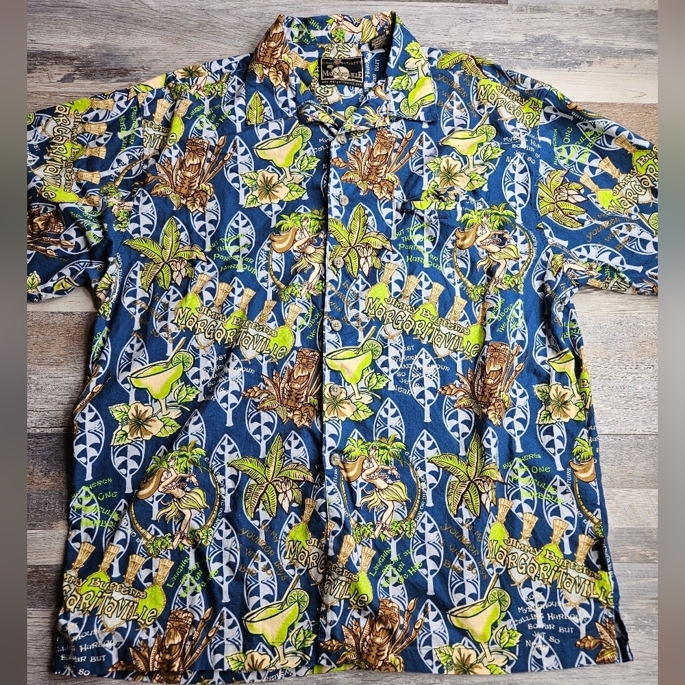 Jimmy Buffet's Margaritaville Men's XL Short Sleeve Button Down Shirt Tropical